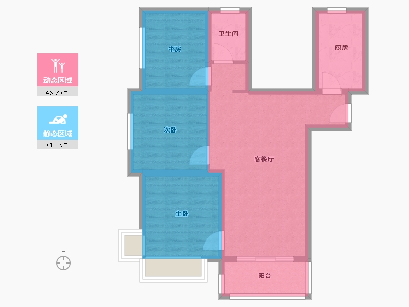 河北省-廊坊市-路劲阳光城-69.01-户型库-动静分区