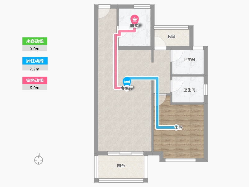 河北省-廊坊市-路劲阳光城-63.61-户型库-动静线