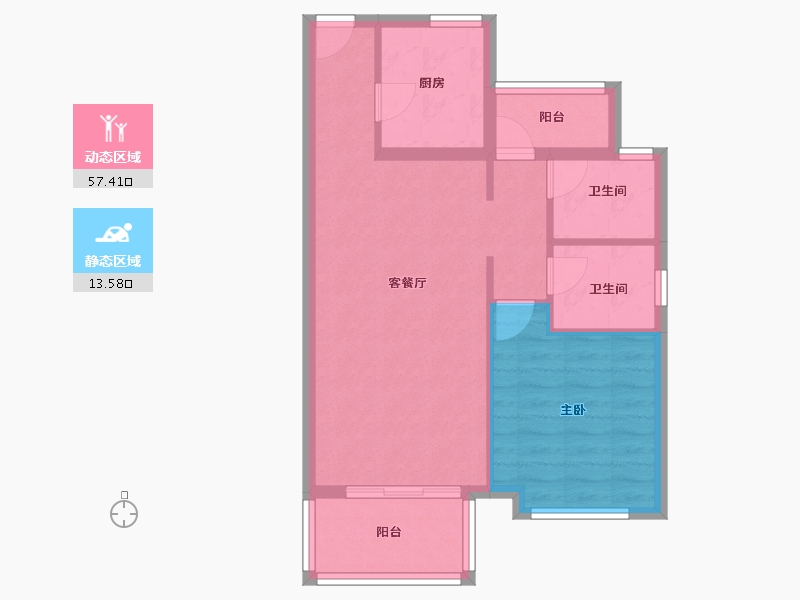 河北省-廊坊市-路劲阳光城-63.61-户型库-动静分区