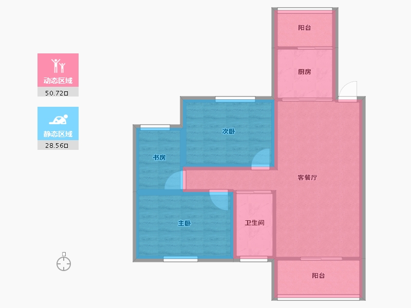 广东省-广州市-保利紫薇花园（北区)-70.40-户型库-动静分区