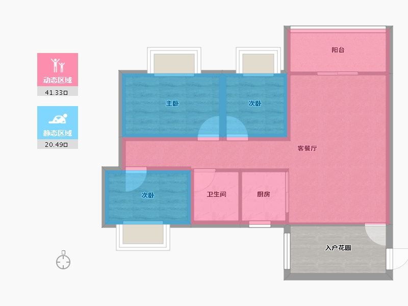 广东省-广州市-保利紫薇花园（北区)-60.60-户型库-动静分区