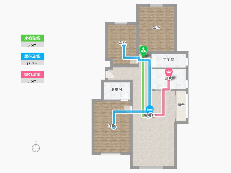 河北省-廊坊市-世嘉正园-113.10-户型库-动静线