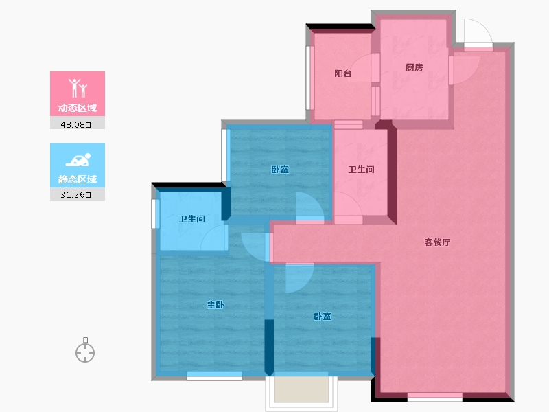 四川省-自贡市-香樾东方-69.68-户型库-动静分区