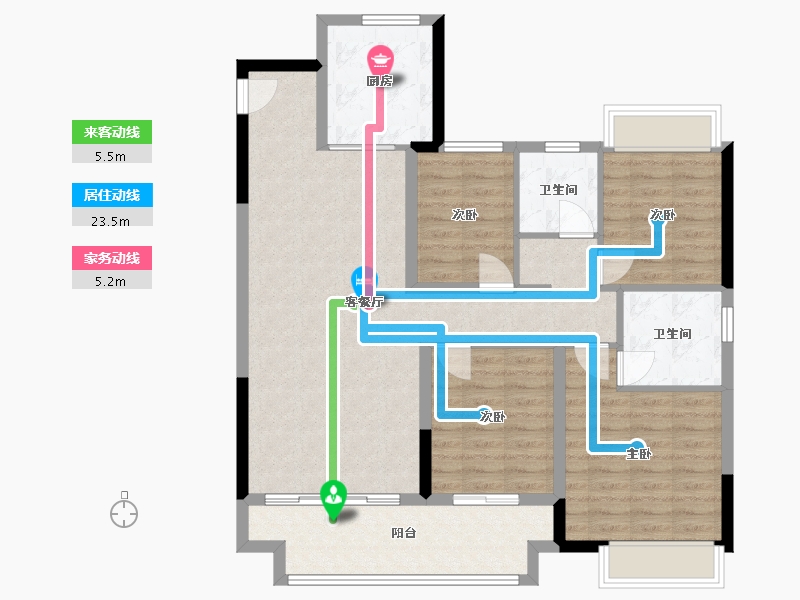 安徽省-阜阳市-港龙美的云筑-106.00-户型库-动静线