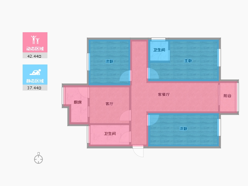 浙江省-杭州市-育才西苑-69.62-户型库-动静分区