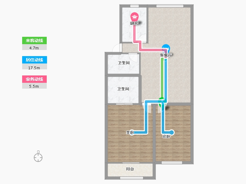 浙江省-杭州市-庆春苑-96.20-户型库-动静线