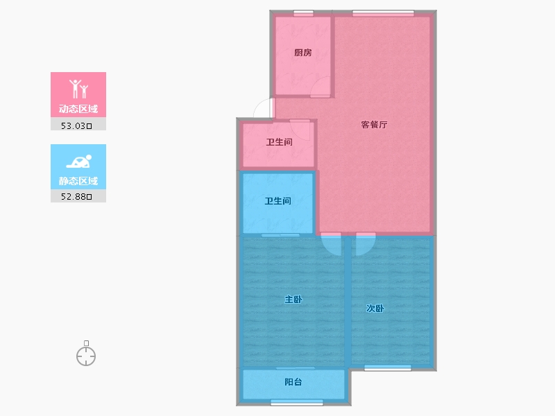 浙江省-杭州市-庆春苑-96.20-户型库-动静分区