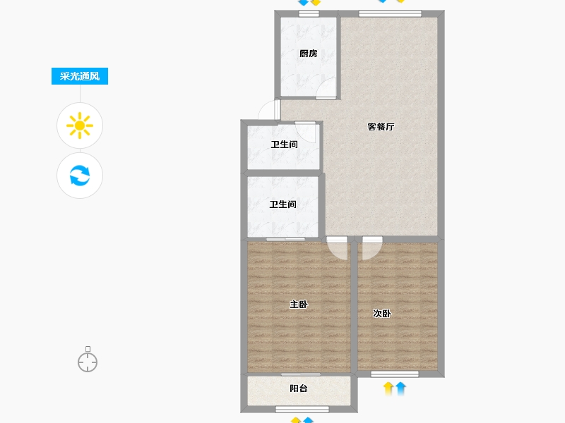 浙江省-杭州市-庆春苑-96.20-户型库-采光通风