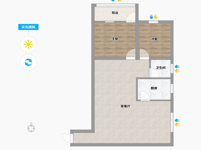 广东省-广州市-绿佳花园-66.22-户型库-采光通风