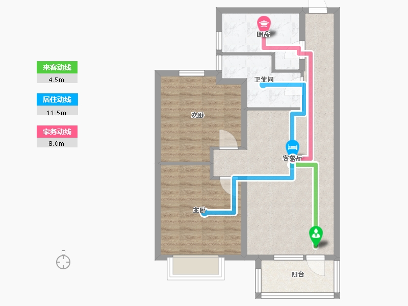 江苏省-苏州市-昆城景苑-71.20-户型库-动静线