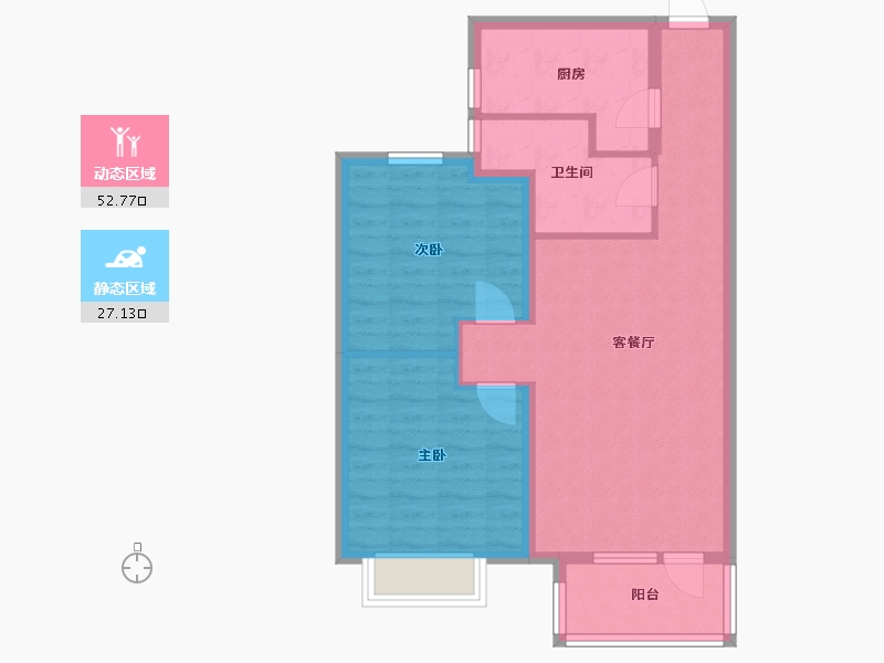 江苏省-苏州市-昆城景苑-71.20-户型库-动静分区