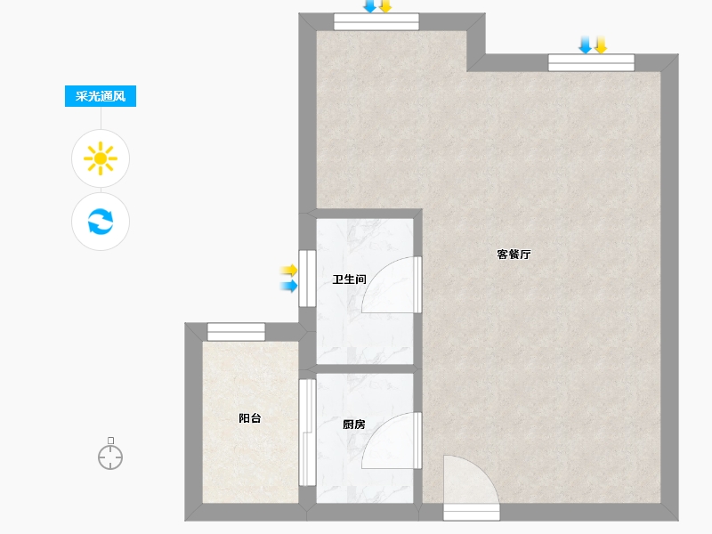 香港特别行政区-观塘区-匯景花園-34.40-户型库-采光通风