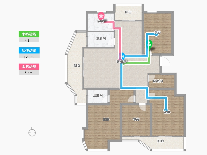 浙江省-杭州市-飞虹丁香花园-155.02-户型库-动静线