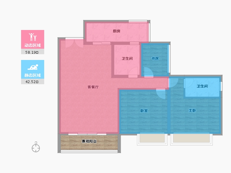 四川省-成都市-鼎盛南苑-96.43-户型库-动静分区