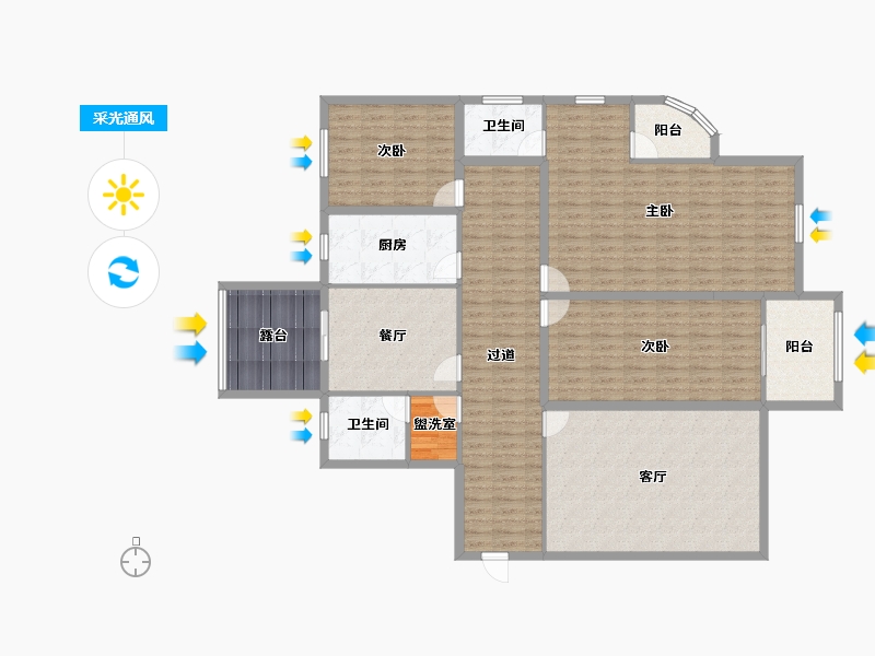 浙江省-杭州市-滨水名庭-165.32-户型库-采光通风