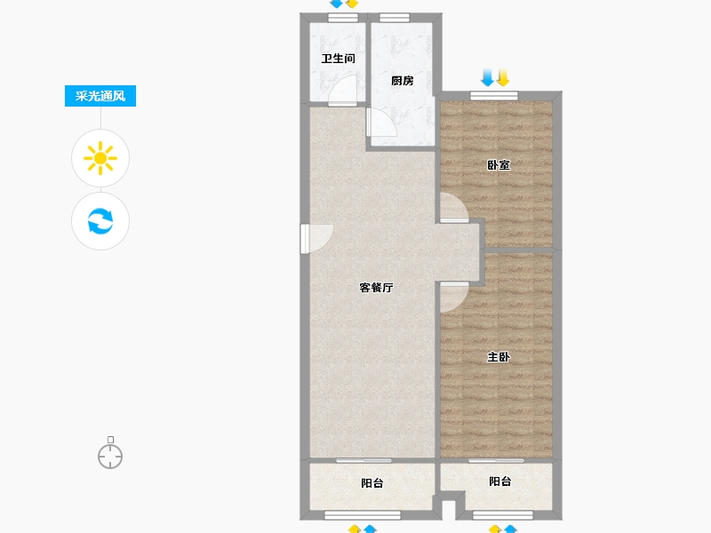 山东省-青岛市-翠海宜居-76.43-户型库-采光通风