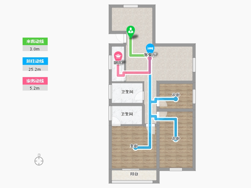 浙江省-杭州市-庆春苑-84.57-户型库-动静线