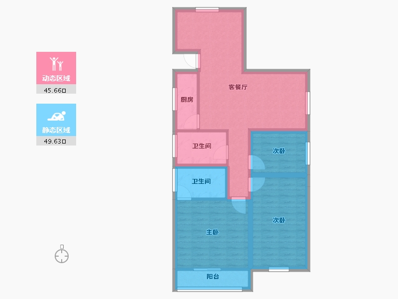 浙江省-杭州市-庆春苑-84.57-户型库-动静分区