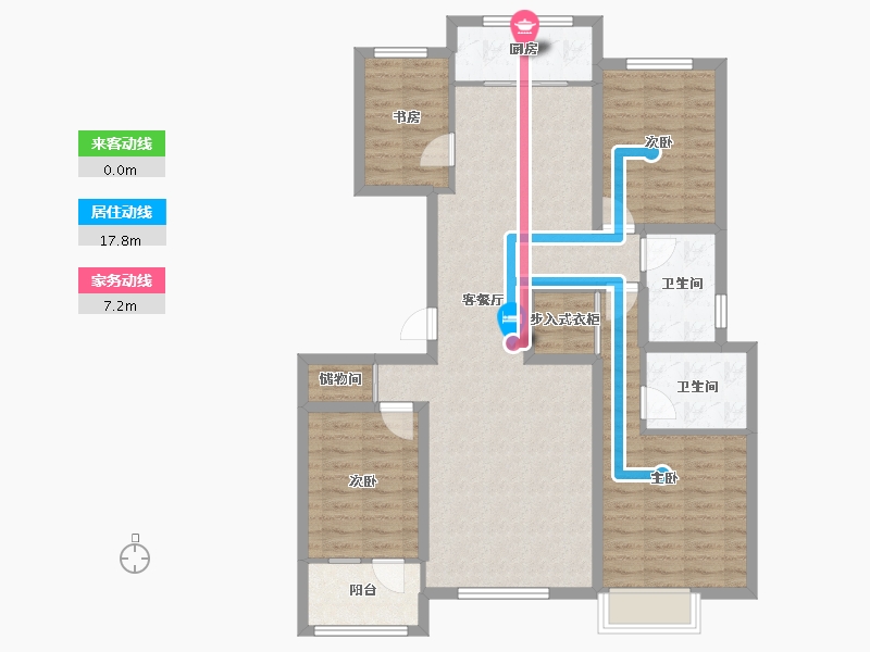 河北省-廊坊市-世嘉正园-108.86-户型库-动静线