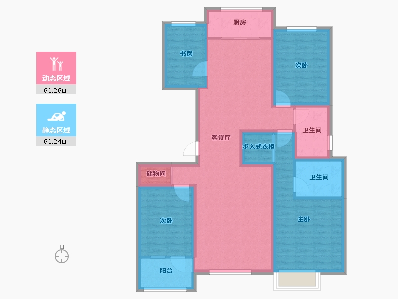 河北省-廊坊市-世嘉正园-108.86-户型库-动静分区