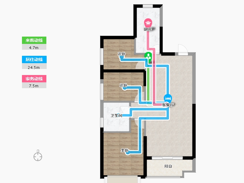 辽宁省-抚顺市-恒大华府-77.99-户型库-动静线