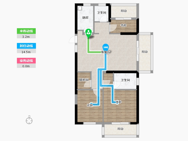 湖南省-长沙市-澳海澜庭-103.00-户型库-动静线