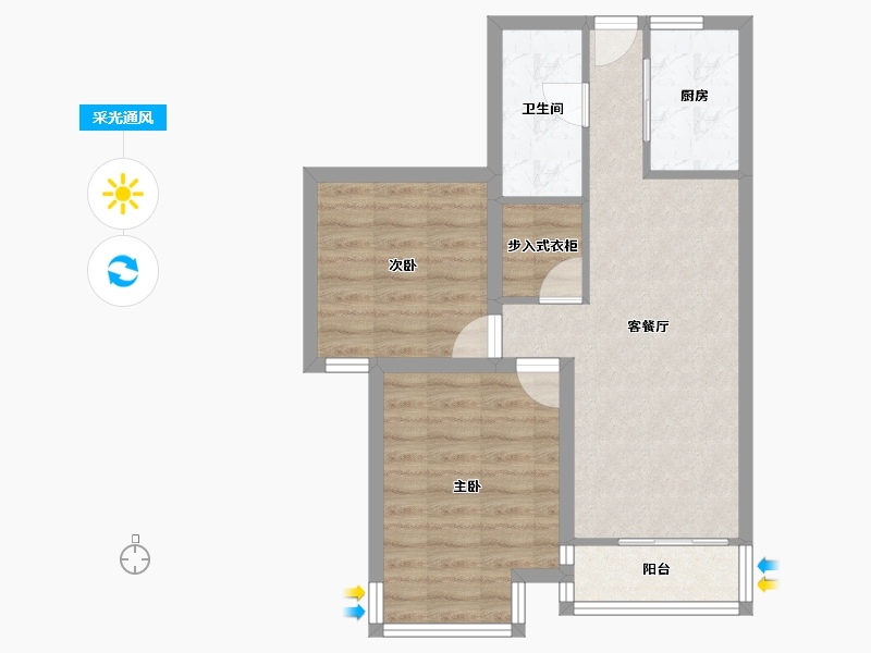 山东省-青岛市-西海景苑-62.04-户型库-采光通风