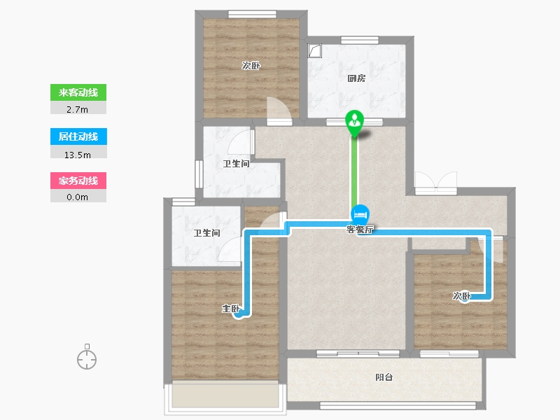 山东省-潍坊市-拾光悦-88.80-户型库-动静线