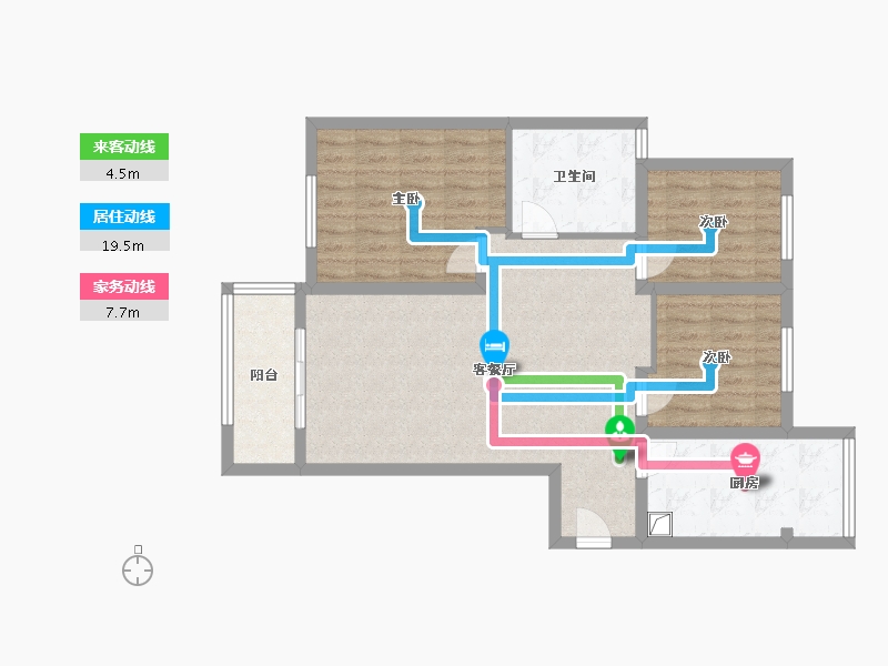 安徽省-宣城市-世家花园(泾川大道)-84.96-户型库-动静线