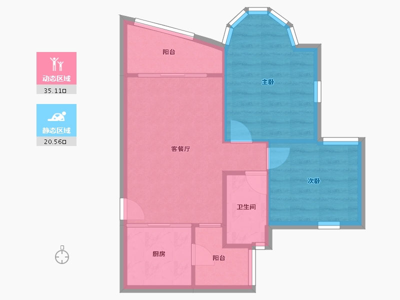 广东省-广州市-祈福新村山泉居-50.14-户型库-动静分区