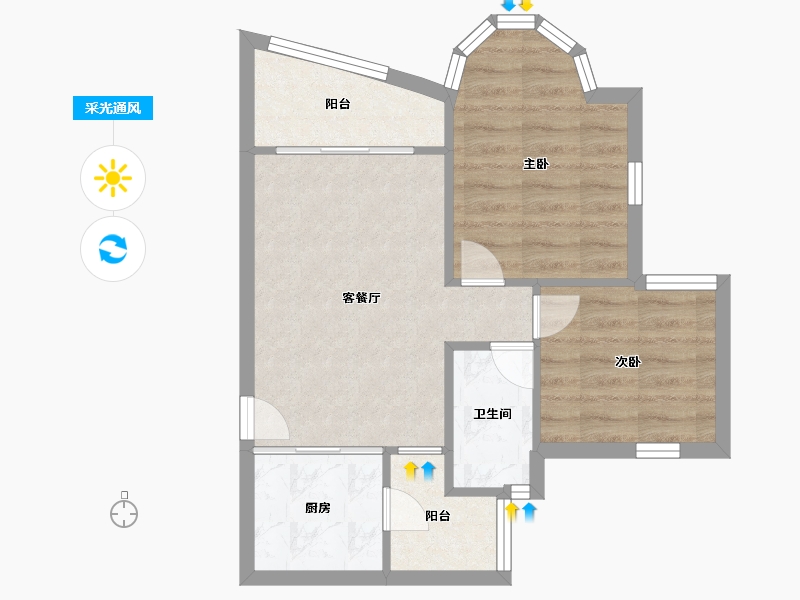 广东省-广州市-祈福新村山泉居-50.14-户型库-采光通风