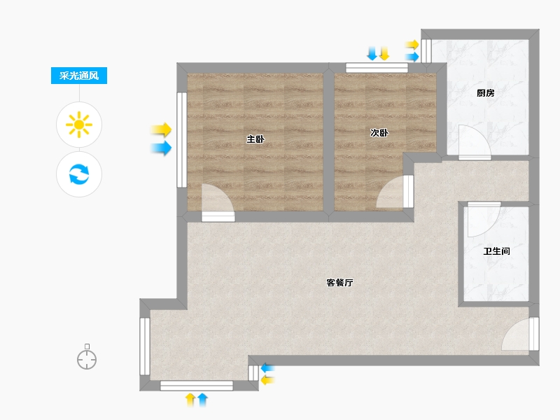 甘肃省-兰州市-欣欣茗园-56.39-户型库-采光通风