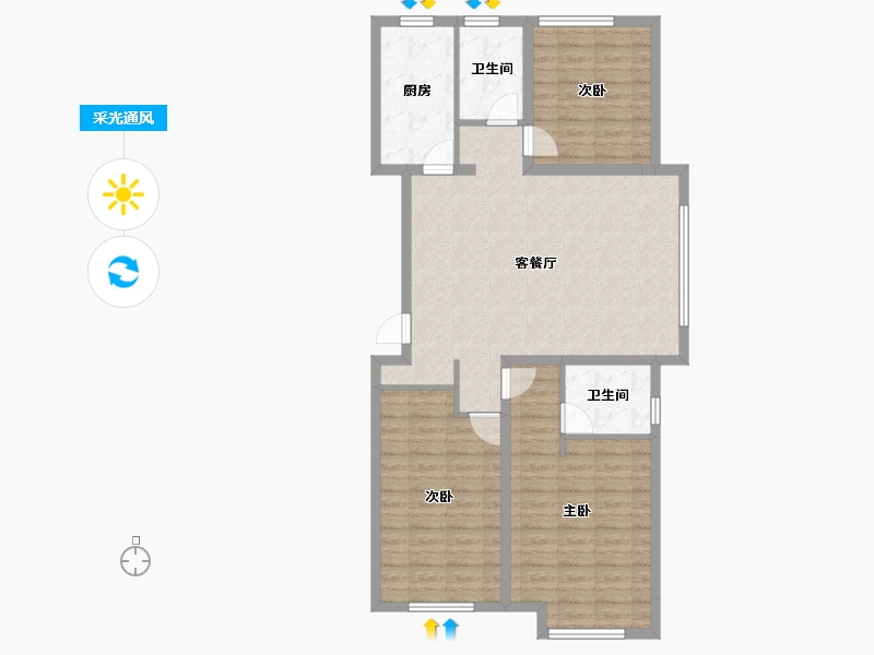 山东省-聊城市-光岳壹号院-99.20-户型库-采光通风