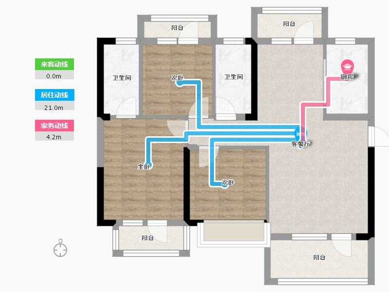 湖北省-咸宁市-雍景新城-89.08-户型库-动静线