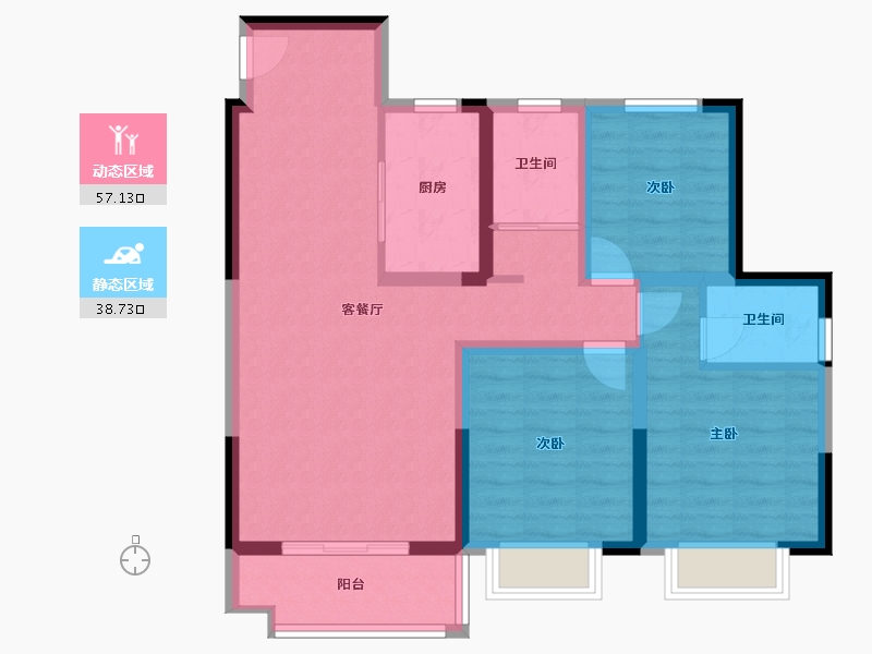 山东省-菏泽市-云峰中央公园-96.76-户型库-动静分区