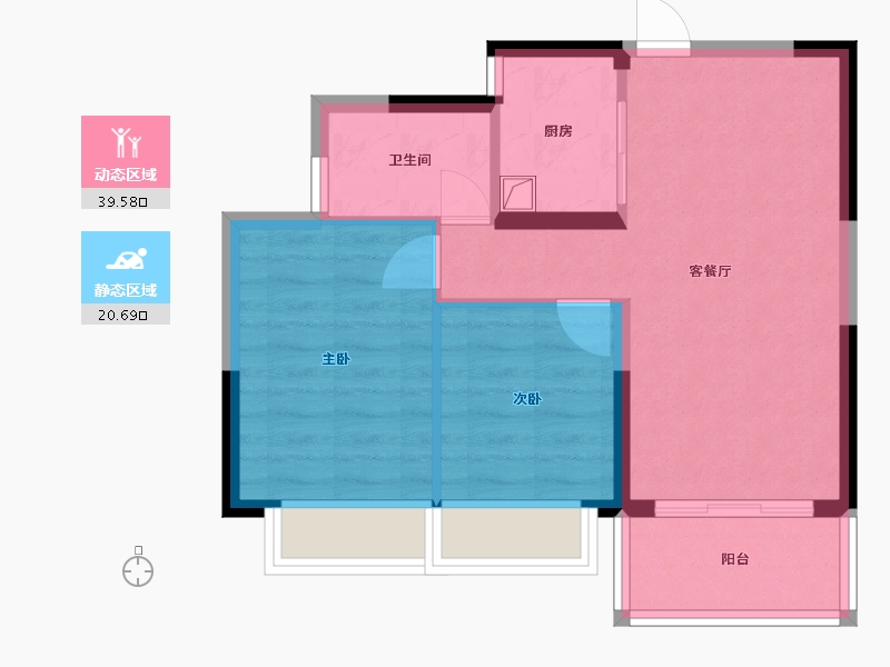 广西壮族自治区-北海市-山湖海上城-57.63-户型库-动静分区