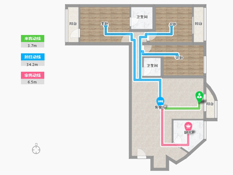 山东省-青岛市-绿岛花园-95.53-户型库-动静线