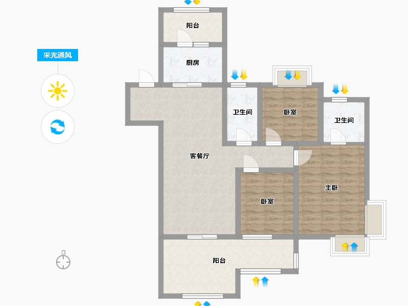 云南省-保山市-保山吾悦广场-96.57-户型库-采光通风