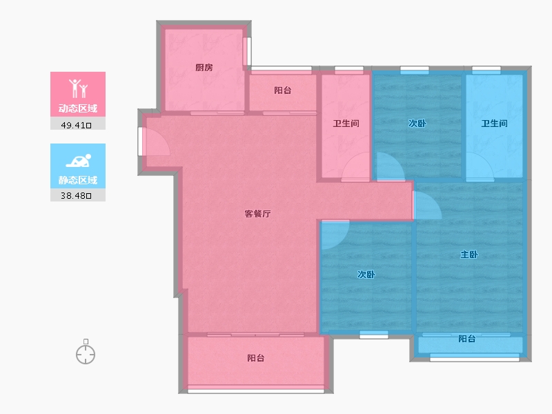 广东省-广州市-喜盈雅境-79.99-户型库-动静分区