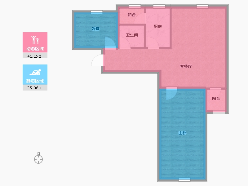 江苏省-苏州市-湖滨华城富贵苑-59.64-户型库-动静分区