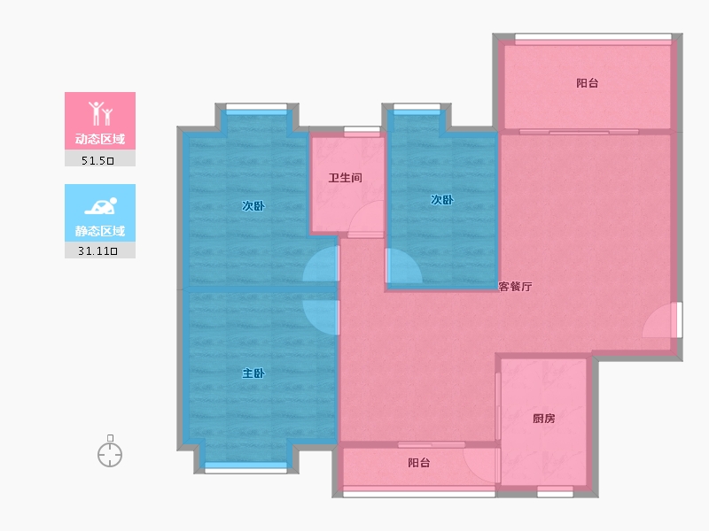 广东省-广州市-云水雅苑-75.00-户型库-动静分区