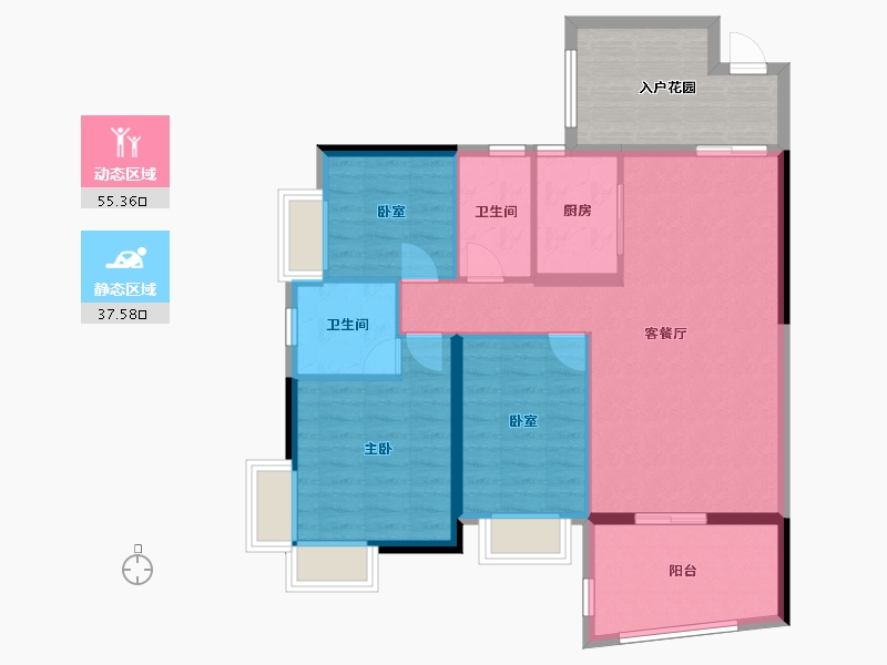 广东省-肇庆市-顺宝天誉花园-93.60-户型库-动静分区