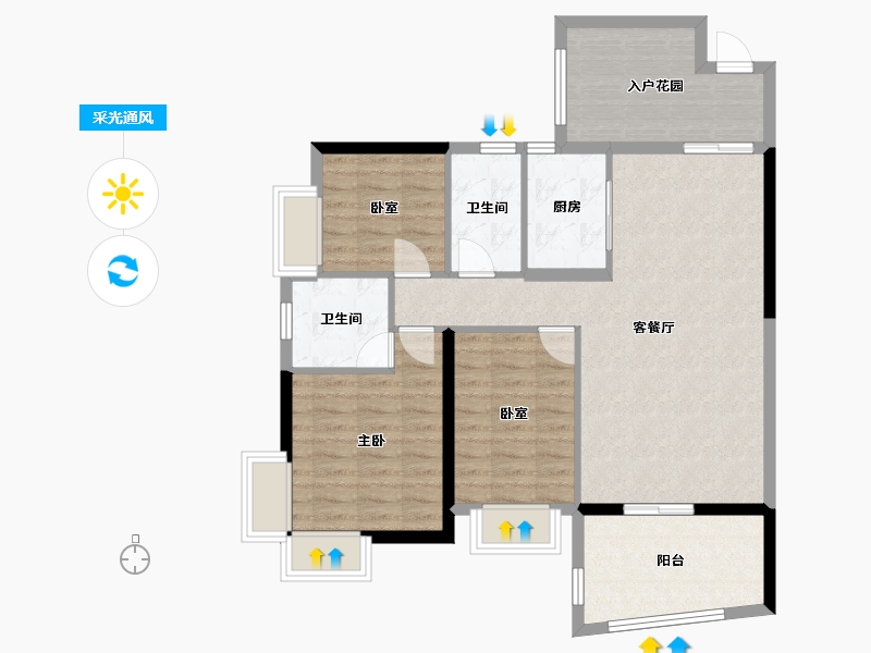 广东省-肇庆市-顺宝天誉花园-93.60-户型库-采光通风