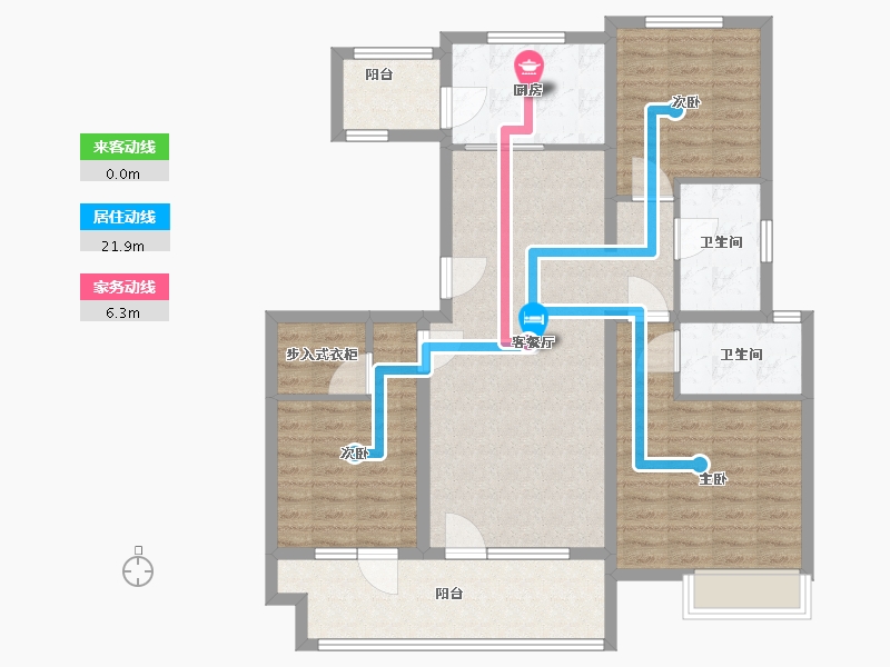 山东省-青岛市-海信花街小镇(二期)-108.00-户型库-动静线