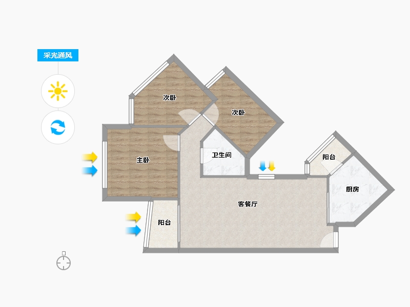 广东省-广州市-丽康居-78.00-户型库-采光通风