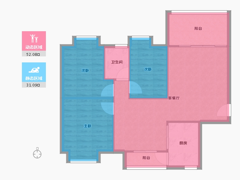 广东省-广州市-云水雅苑-75.68-户型库-动静分区