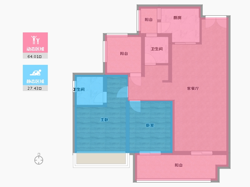 贵州省-贵阳市-吾悦华府-80.80-户型库-动静分区