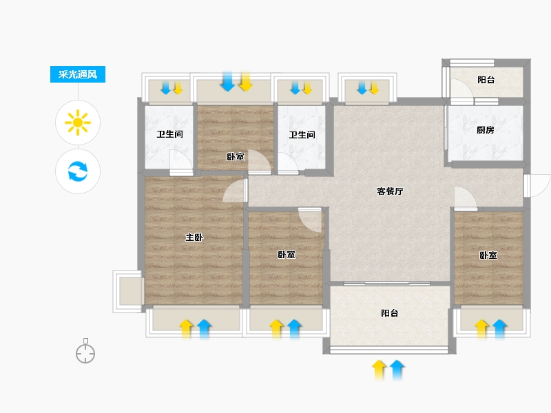 广东省-深圳市-万丰海岸城-88.54-户型库-采光通风