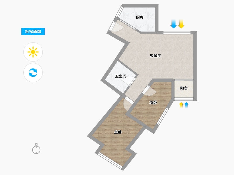 山东省-青岛市-宜昌馨苑-51.16-户型库-采光通风