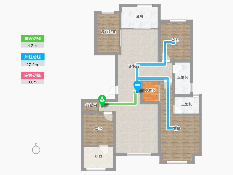 河北省-廊坊市-世嘉正园-104.87-户型库-动静线